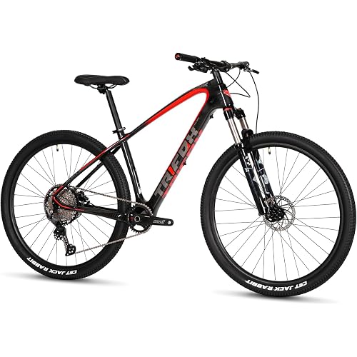 TRIFOX Carbon Fiber Mountain Bike with Shimano M6100 Deore Groupset 12-Speed,Carbon Fiber Frame,Hydraulic Fork 130mm Travel,29er Mountain Bike for Adult 17/19 inch