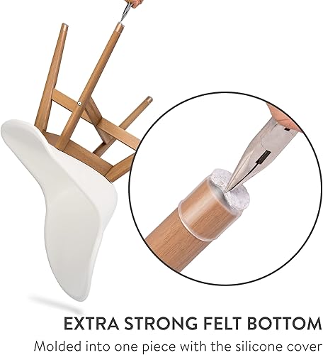 Miniatura 5 de Aneaseit Protectores de suelo para patas de silla, 16 unidades, transparentes, almohadillas de silicona con parte inferior de fieltro para suelos de