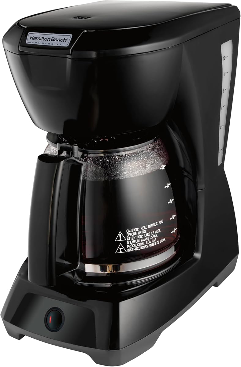Hamilton Beach Commercial HDC1200 12 Cup Coffeemaker Black with Glass Carafe | Hospitality Rated