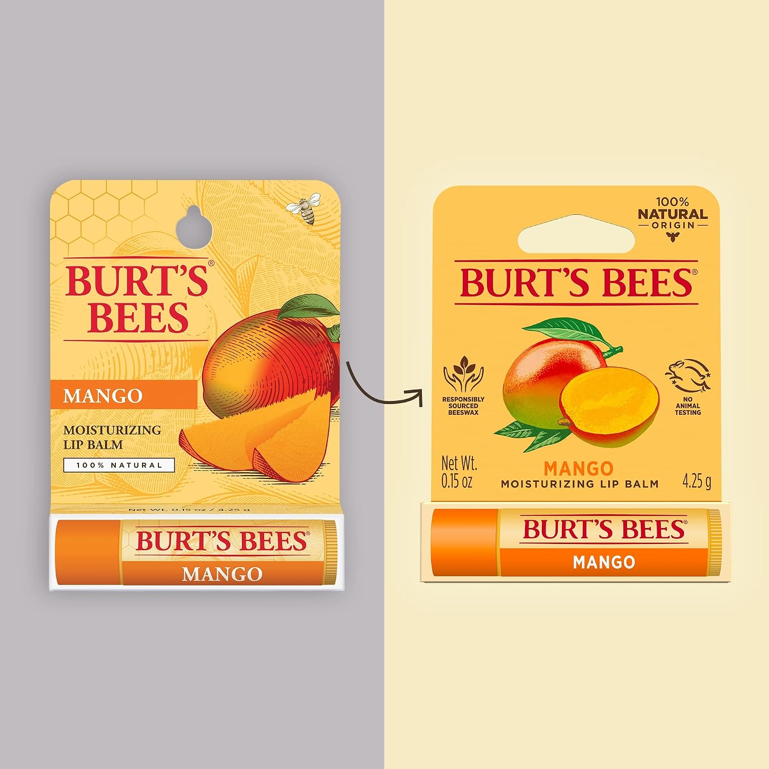 Burt's Bees Mango Moisturizing Lip Balm 0.15 oz