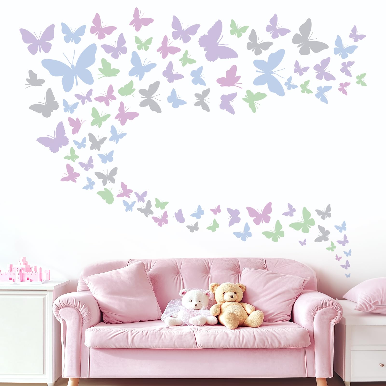 FUFUQUARE Colorful Butterflies Wall Sticker Removable Butterfly Wall Art Decal DIY Home Decoration for Girls Living Room Bedroom Nursery - Image 3