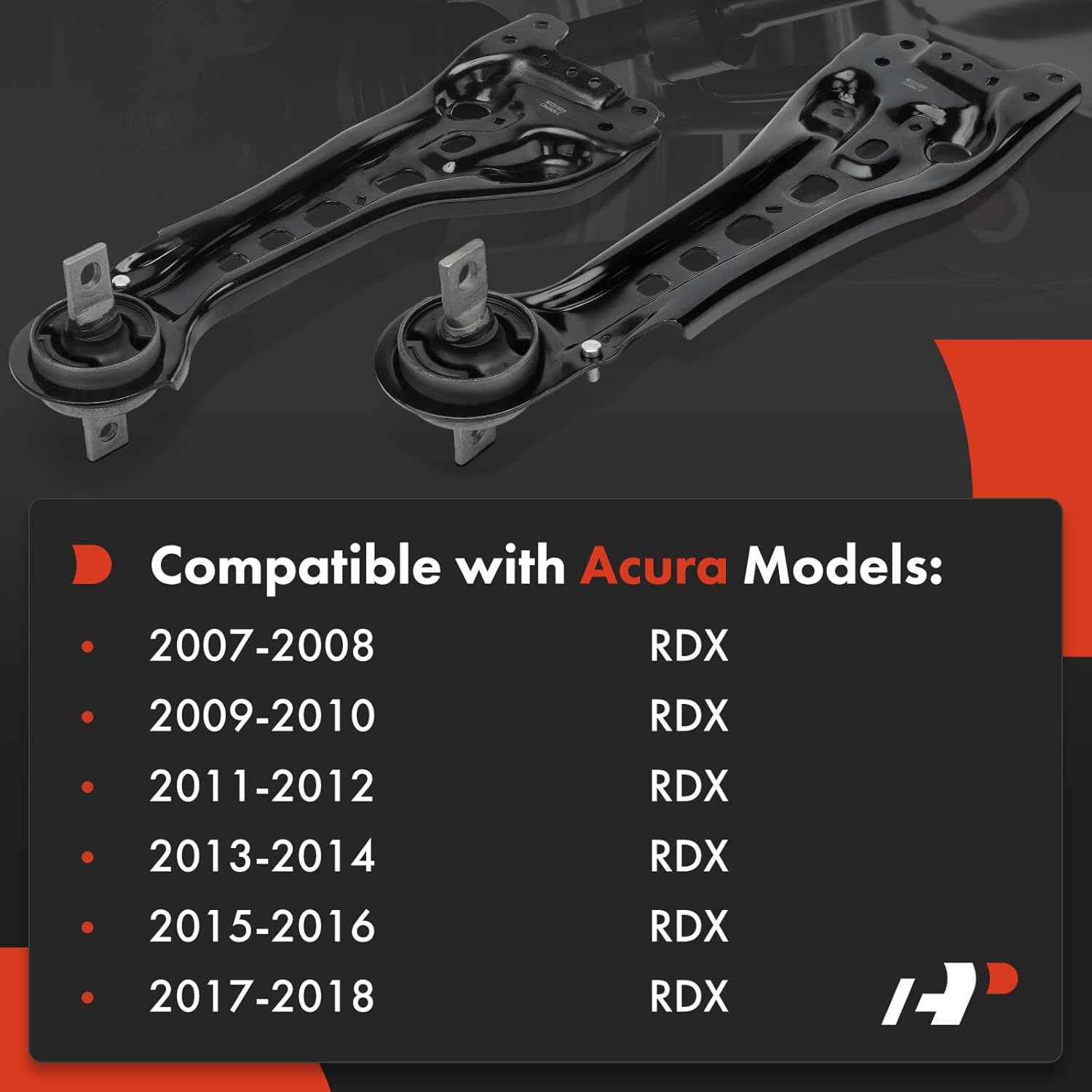 A-Premium 2 x Rear Suspension Control Arm, with Bushing, Compatible with Acura RDX 2007-2018