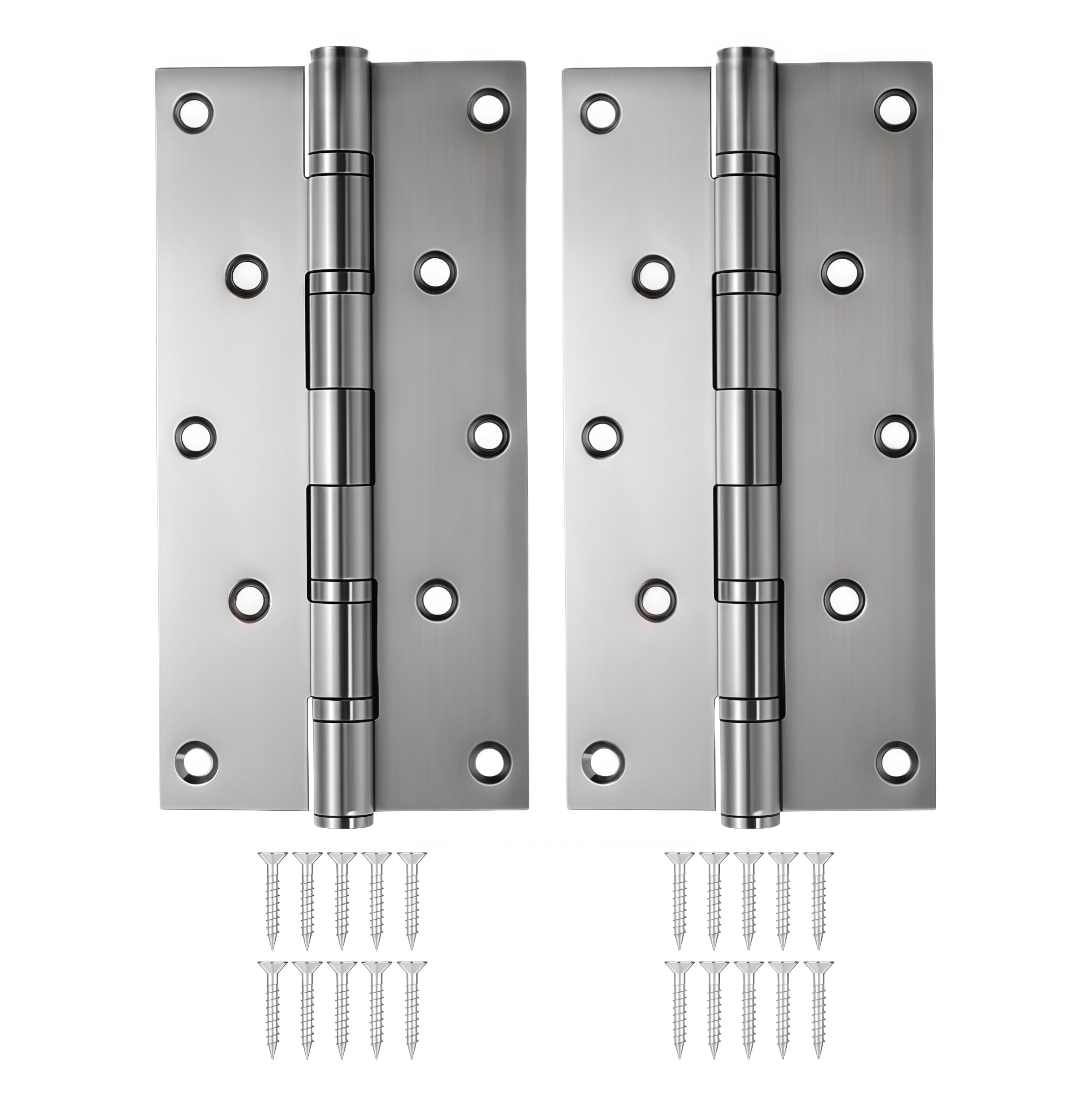 2 Pack Duty Stainless Steel Casement Hinges 8 Inches 3.0mm Thick Silver