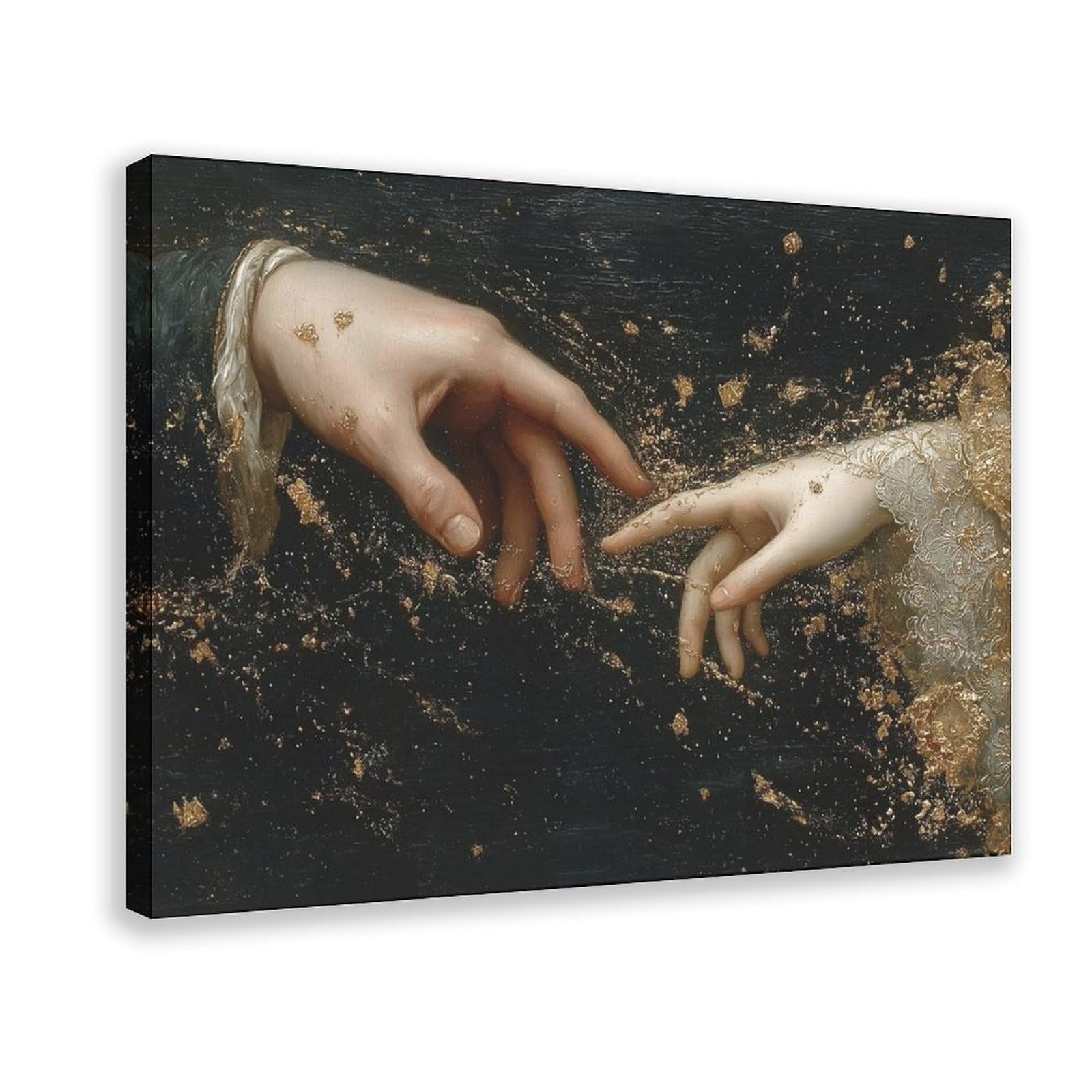 Bareronor Frame Golden Magic Touch Canvas Poster Bedroom Decor Landscape Office Room Decor Gift 8" L X 12" W