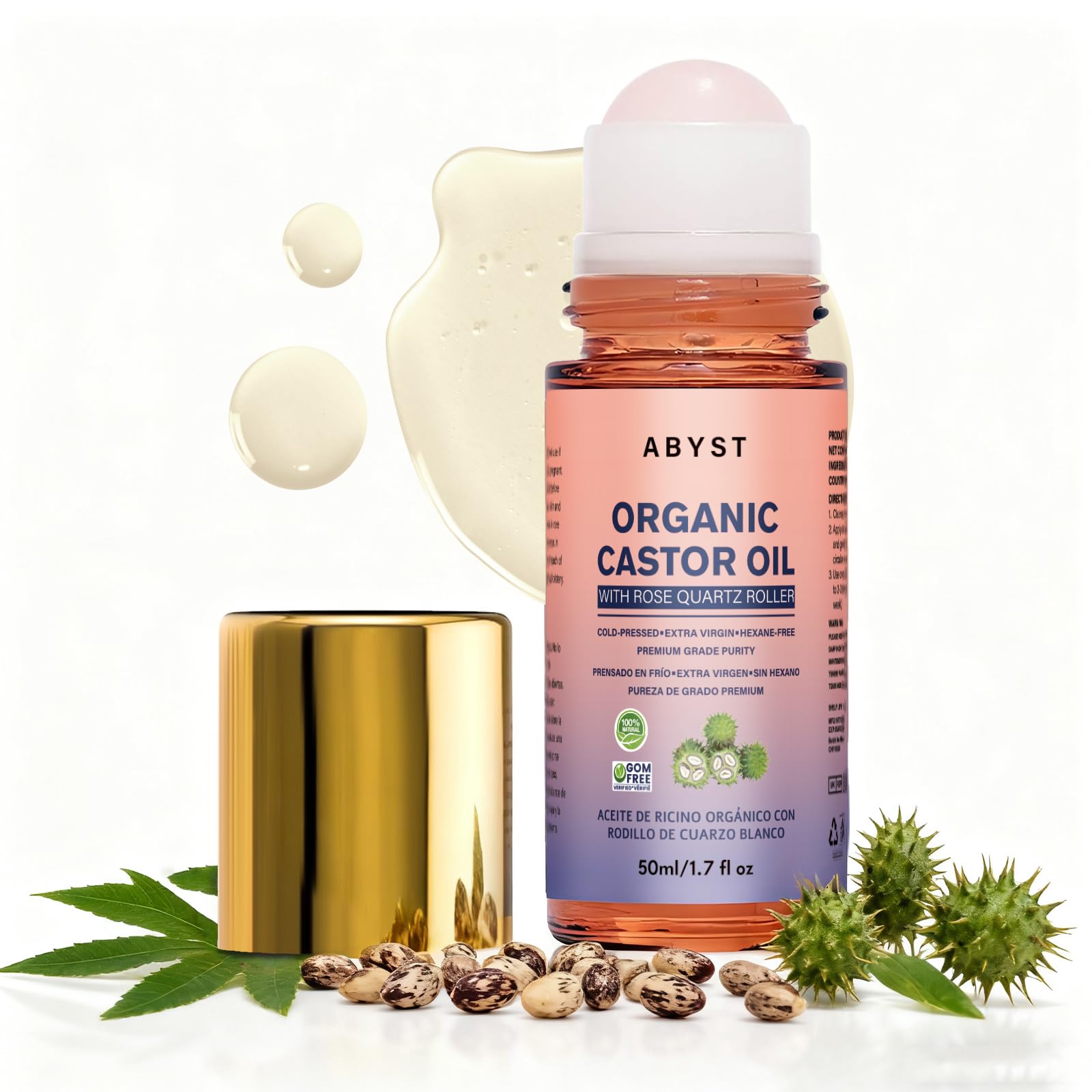 Amazon.com: ABYST Organic Castor Oil Roll-On with Rose Quartz