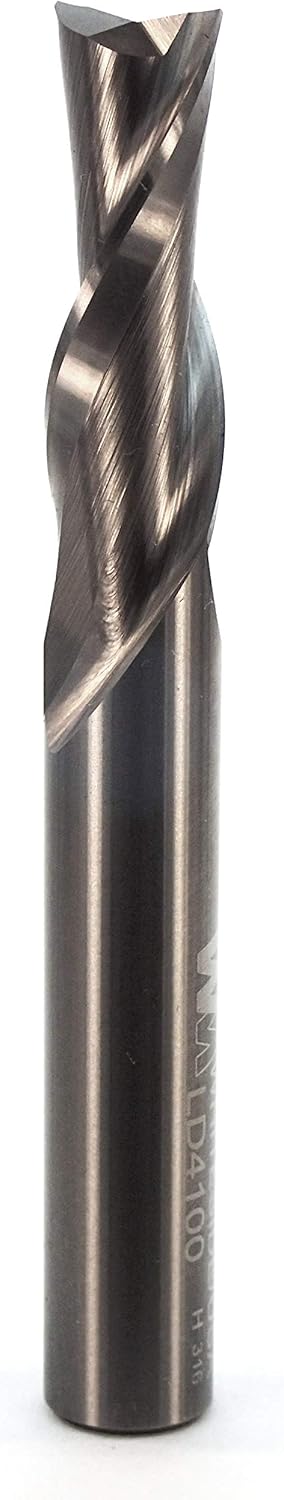Whiteside Router Bits LD4100 Left Hand Spiral Bit with Down Cut Solid Carbide 3/8-Inch Cutting Diameter and 1-Inch Cutting Length