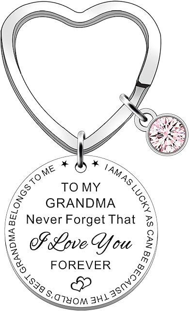 SDOFY Grandma Keyring Grandma Gifts from Grandchildren Never Forget That I Love You Keychain Christmas Birthday Presents for Grandma