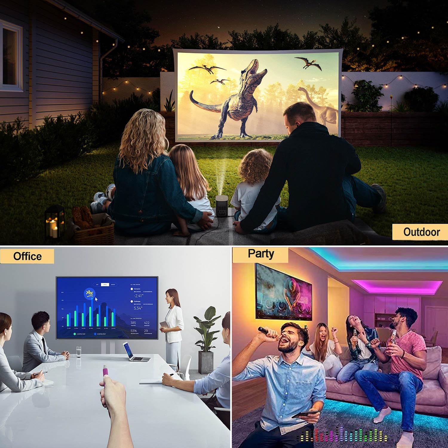 Écran de Projection Extérieur 60-250 Pouces, Pliable et Lavable, Portable, Idéal pour Le Home Cinéma, Le Camping et Les Voyages(72inch(146x110cm))