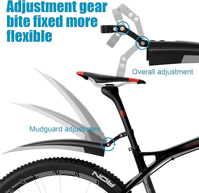 Cooryda Set de Guardabarros Ajustable Delantero y Trasero para Bicicleta miniatura 3