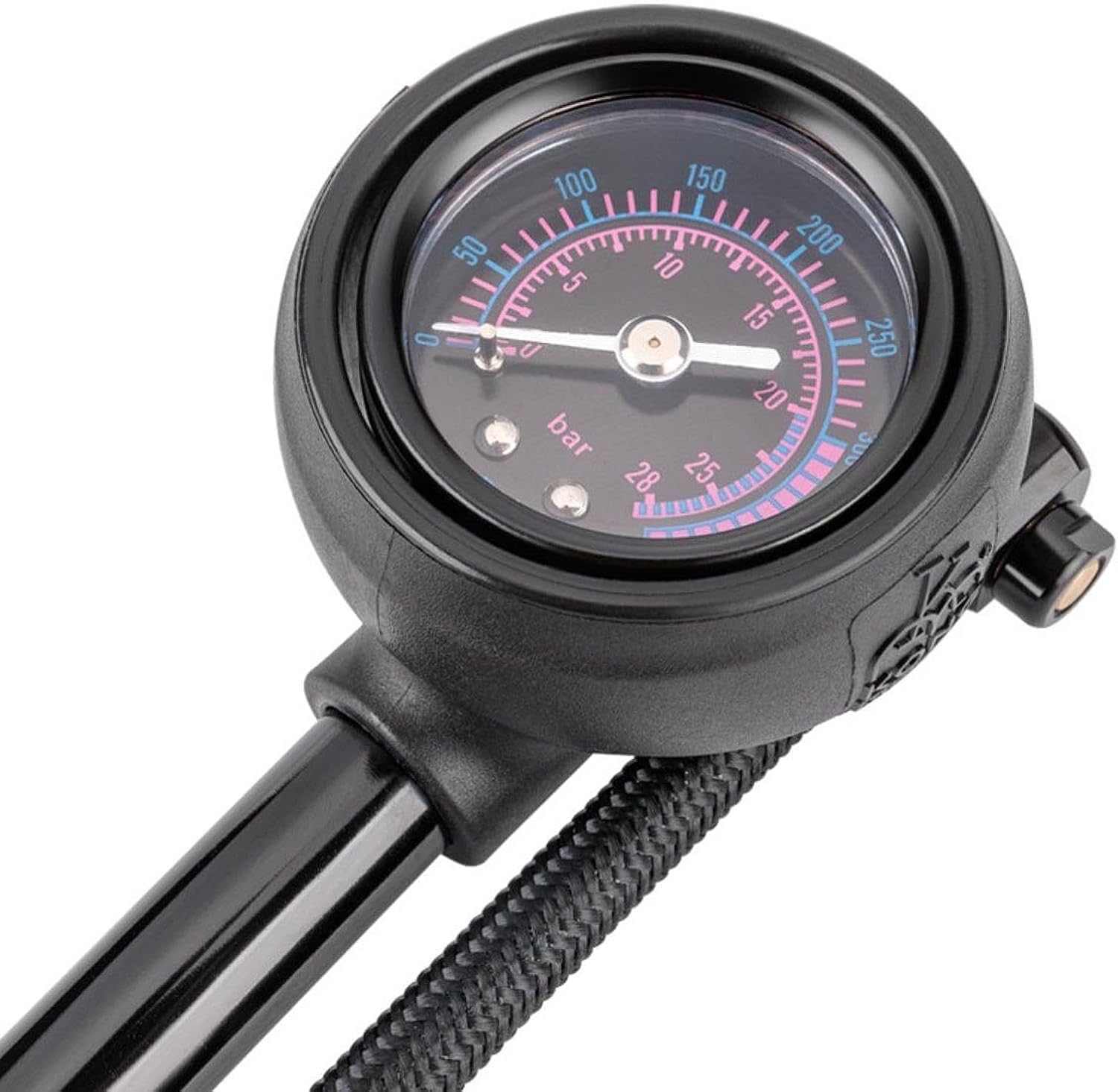 jojomis Portable 360° Rotating Bike Shock Pump with 400psi Gauge - Aluminum Alloy Frame Pump for Mountain Biking