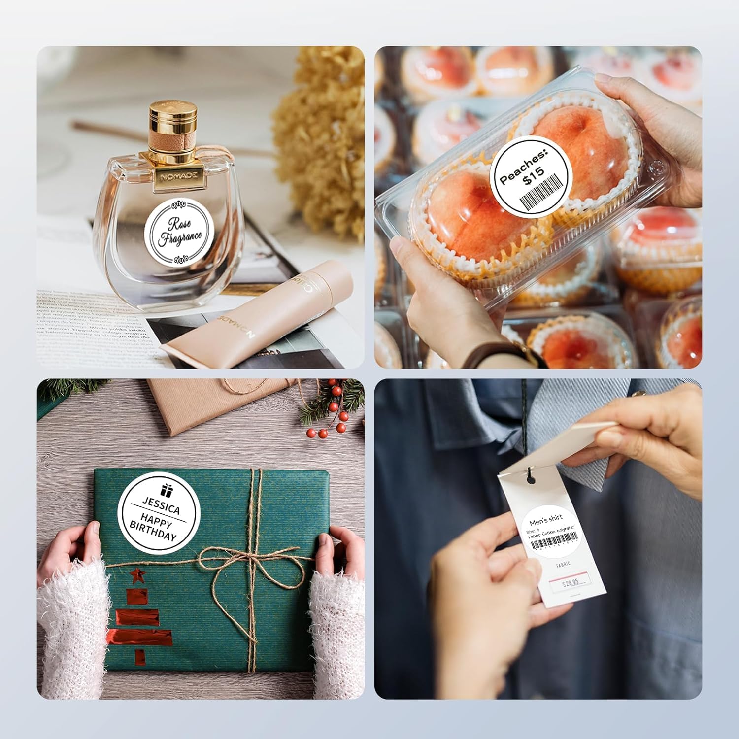 NIIMBOT Label Tape for B1/B21/B3S, 1.2" X 1.2" (31x31mm) Round, Thermal Label Sticker for Logo/Candles/Gifts/Mailing/Jars/Bottles, 210 Labels/Roll, White - Image 4