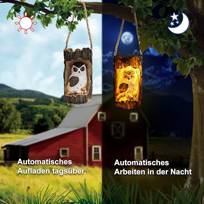 NLNEY Tuindecoratie, uilenlamp, tuinverlichting, Kerstmis, uilen, geschenken, zonnelamp, waterdicht, led-zonnelicht voor buiten, tuinfiguur, decoratie photo 3