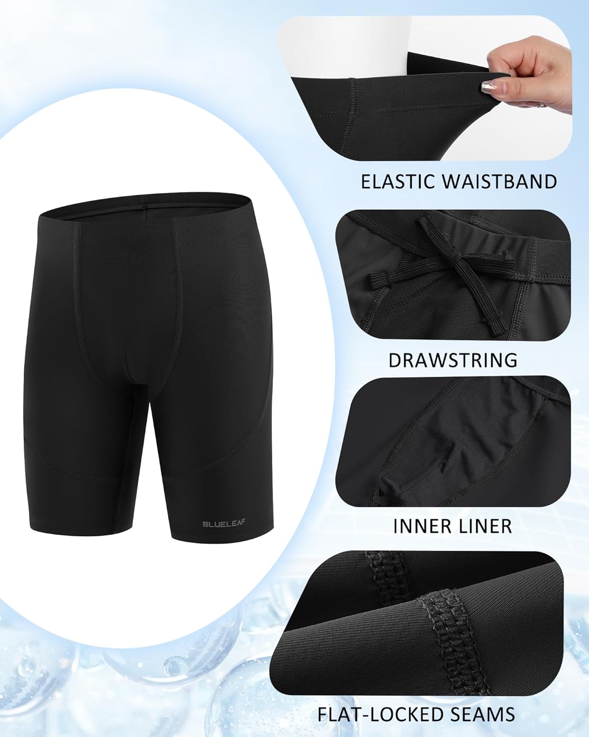 Blueleaf Boys' Swim Jammers Youth Competitive Swim Racing Team Swimsuits Athletic Quick Dry Swimming Shorts UPF 50+ - Image 6