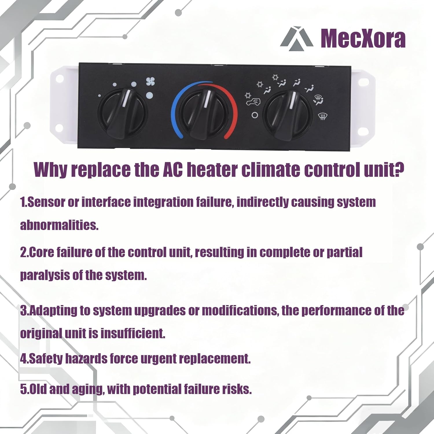 55056558AA Air Conditioning Heater Climate Control Switch Unit | Compatible with Jeep Wrangler TJ 2005-2006 | Replaces 55056558AB, SM2141