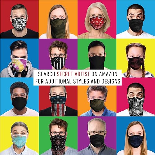 Miniatura 9 de Secret Artist Mascarilla facial con orejeras, bandana Bandana, mascarillas lavables. Máscara facial, bandana con orejeras. Mascarilla facial,