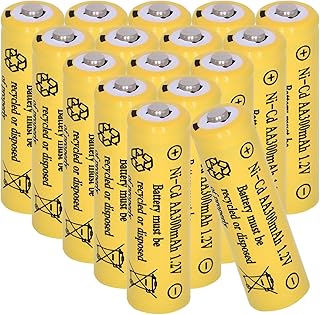16 Packs AA 300mAh Ni-CD 1.2V Rechargeable Batteries, Pre Charged Solar Light Batteries Double A for Outdoor Solar Lights, String Lights, Pathway Lights
