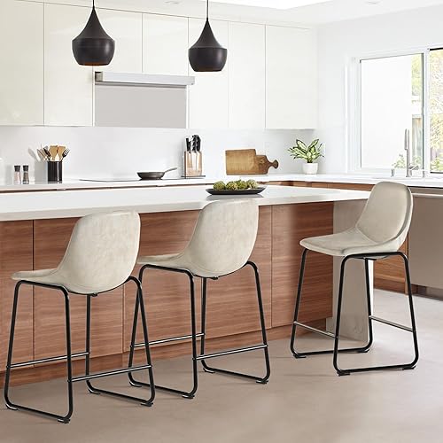 Miniatura 93 de TAVR Juego de 2 sillas de comedor, taburetes de altura de mostrador sin brazos con respaldo que soporta hasta 500 libras para el hogar, cocina,