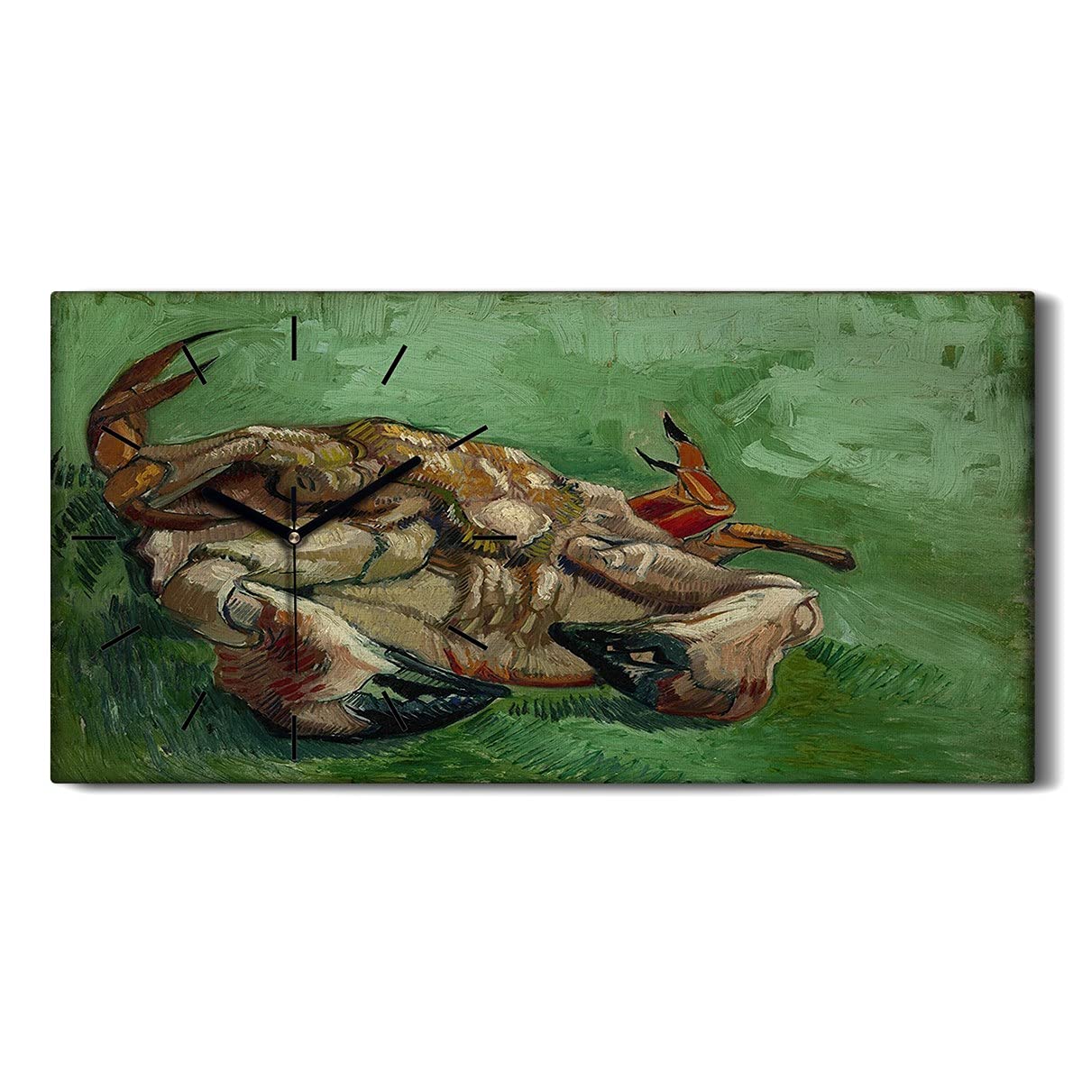 Horloge sur toile 60x30cm crabe sur le dos motif art moderne