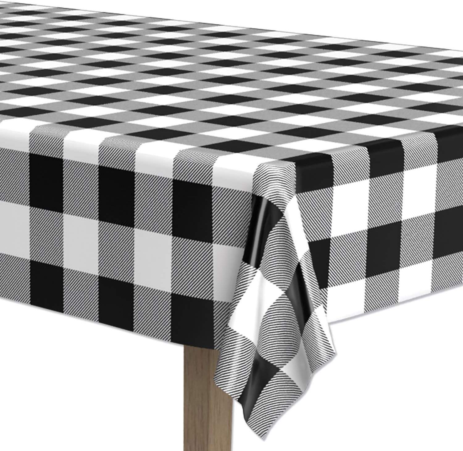 Beistle 2 Piece Plastic Rectangular Plaid Tablecovers For Holiday And Everyday Party Fall Thanksgiving Tableware Christmas Decorations