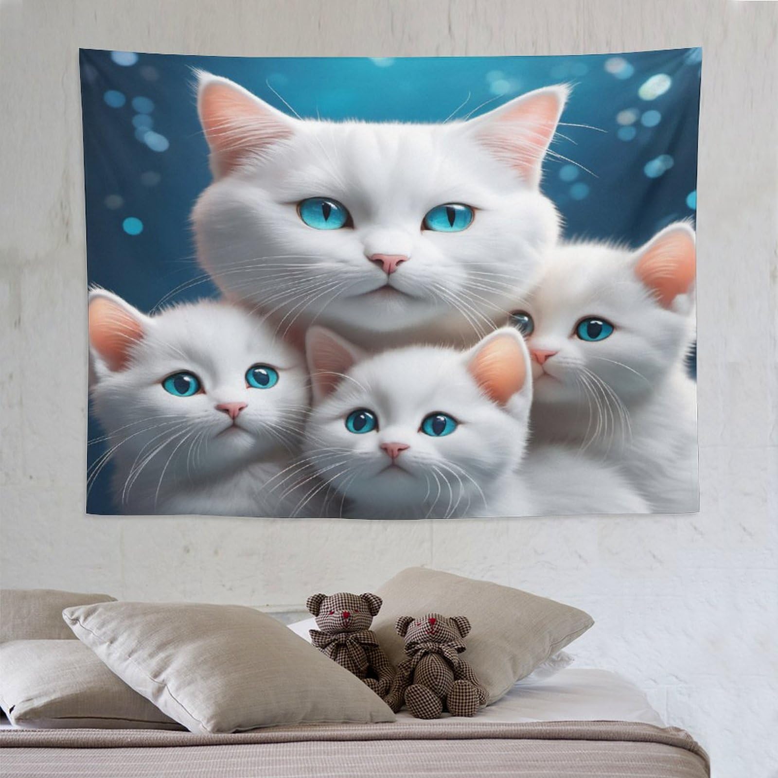 Tenture murale chat mignon impression 3D pour transformer votre dortoir - 8