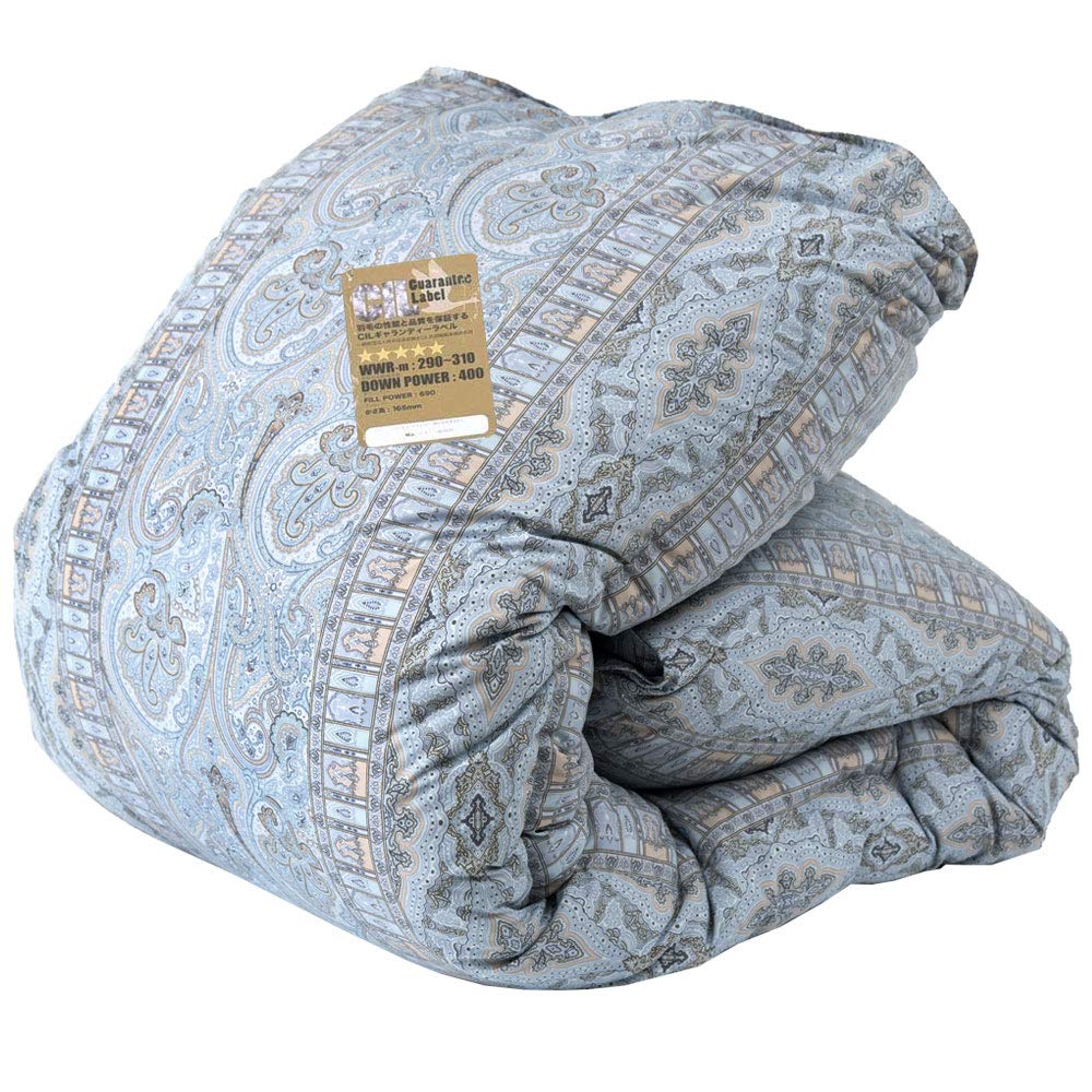 タンスのゲン 羽毛布団 シングル 日本製　二層キルト ホワイトグースダウン93％ Amazon｜タンスのゲン 羽毛布団 シングル 日本製 大増量1.3kg 二