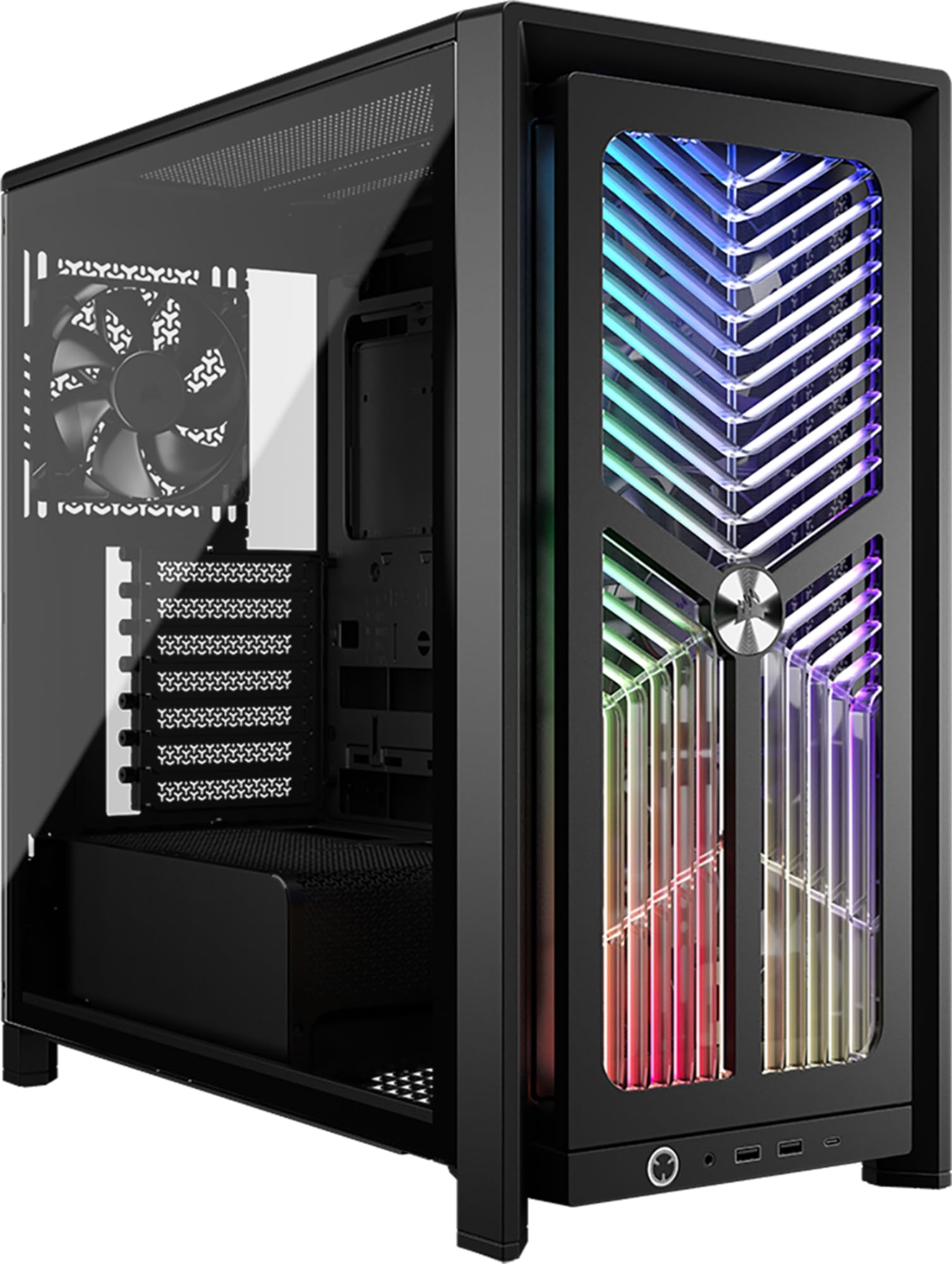 CORSAIR Frame 4000X RS Modulares Mid-Tower-ATX-PC-Gehäuse – Schwarz | RGB-Frontpanel, 4x RS120 PWM-Lüfter Enthalten, InfiniRail-Lüfterhalterungssystem, GPU-Anti-Sag-Stabilisierungsarm