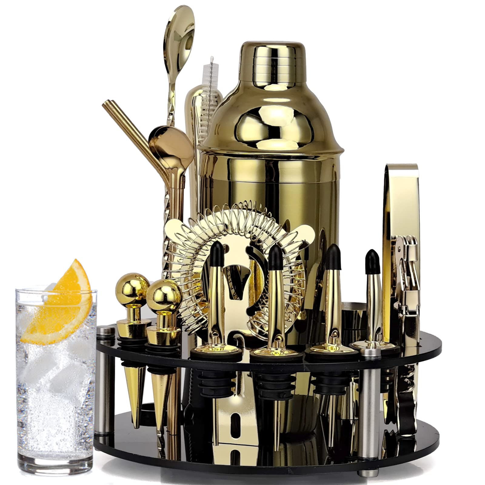 Hsioluted 20Pcs Cocktail Shaker Making Set Mixer Wine Shaker Home Drink Party Supplies Kit Bartender for Home Cocktail Making Set