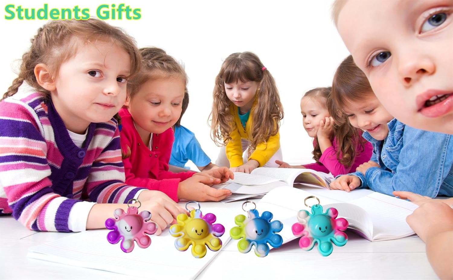 Bulk Mini pop Bubble Keychain Fidget Present,octopus Party Favors,Classroom Students Boys Girls Birthday Small Gifts