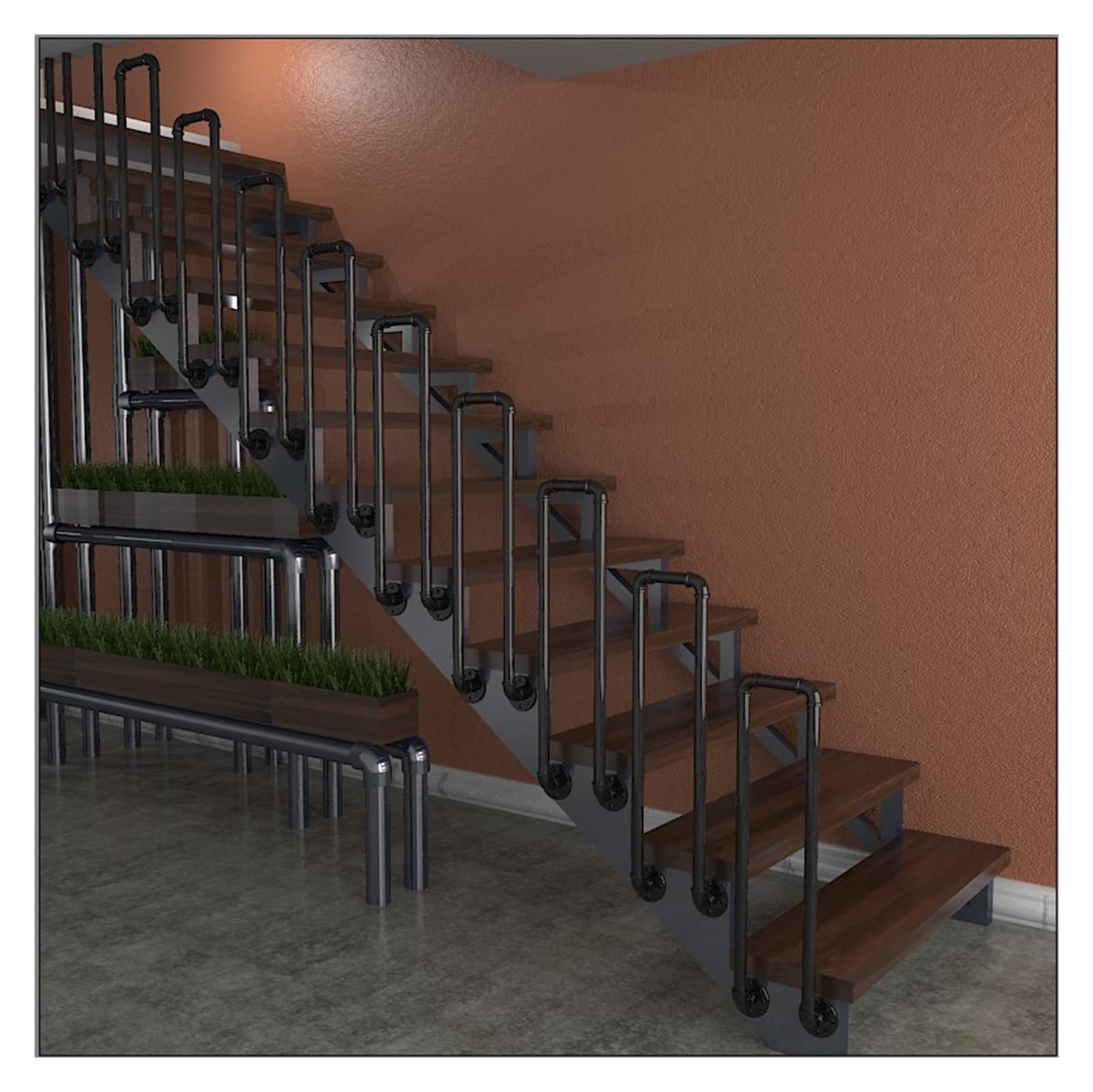 Main courante de garde-corps antidérapant résoud le problème des escaliers glissants