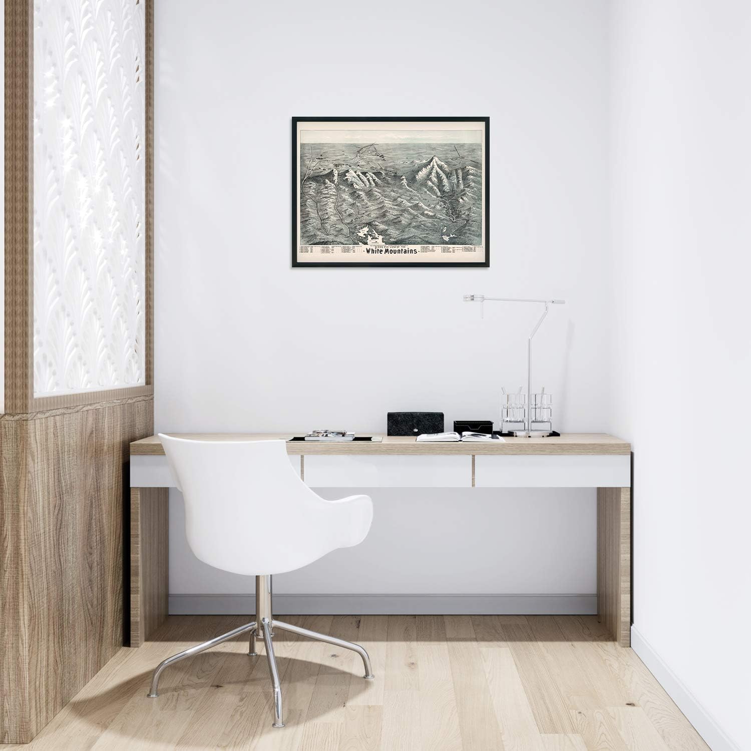 HISTORIX 18x24inch Vintage White Mountains Map - Wall Art - Index to Summits & Geographical Features