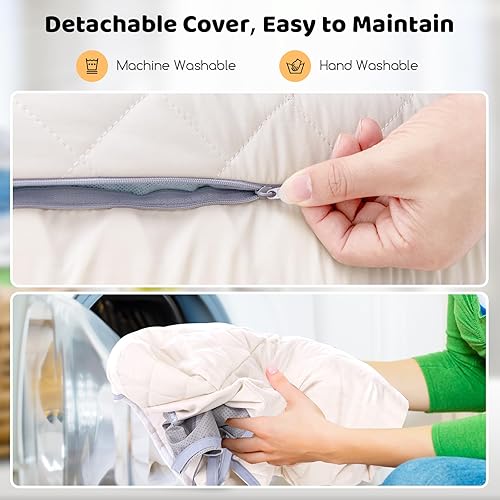 Miniatura 8 de Giantex Cama ortopédica para perros, sofá de espuma para perros con funda lavable, cojines extraíbles de 3 lados, parte inferior antideslizante,