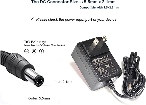 Miniatura 7 de Listado UL Cargador adaptador universal de CA de 12 V 1 A, cable de fuente de alimentación regulado de 12 voltios 1000 mA para cámara de seguridad
