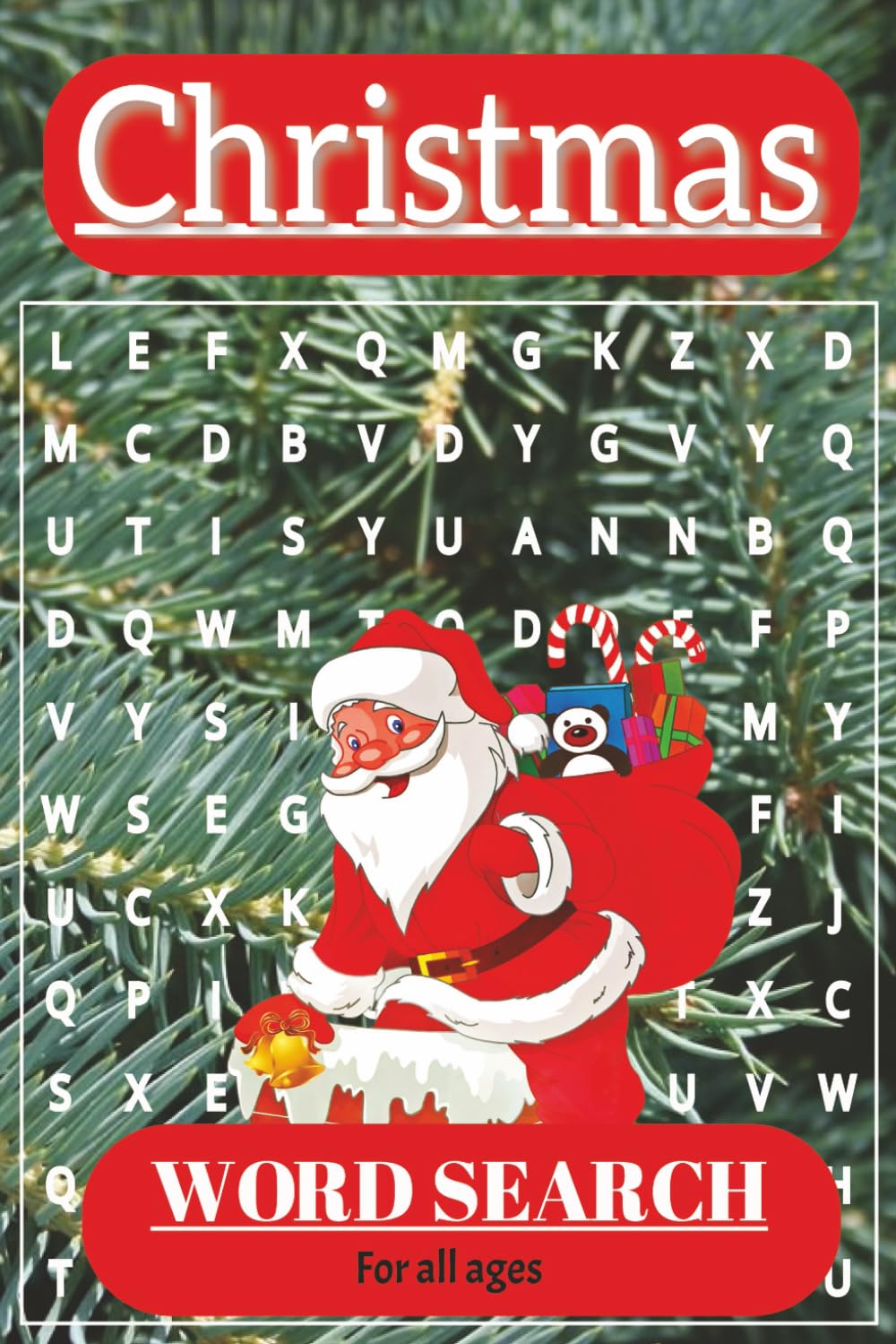Christmas Word Search Book: 100 pages, 6x9 inch, perfect stocking filler, gift for puzzle lovers, 50 word searches with solutions, holiday brain workout!