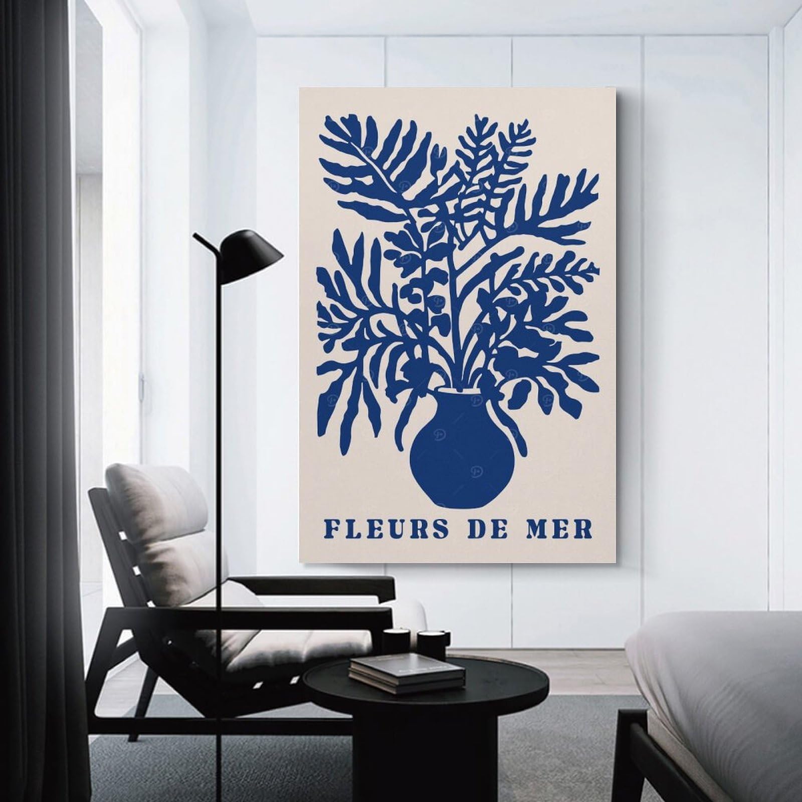 Junmoney Canvas Wall Decor Fleurs De Mer, 08x12inch(20x30cm), for Flats, Guest Rooms Or Compact Rooms, A Simple Refresh for Blank Walls