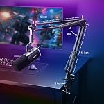 MAONO Microphone de jeu dynamique avec bras de boom: XLR/USB Microphone Podcast avec logiciel, bouton Mute, contrôle de gain, RGB PC Mic pour le streaming, l'enregistrement, PS4/PS5, YouTube Création de contenu PD100XS
