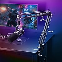 Vista 8 de MAONO Kit de micrófono XLR/USB para juegos: micrófono dinámico para PC para transmisión y podcast, soporte de software, botón de silencio, control