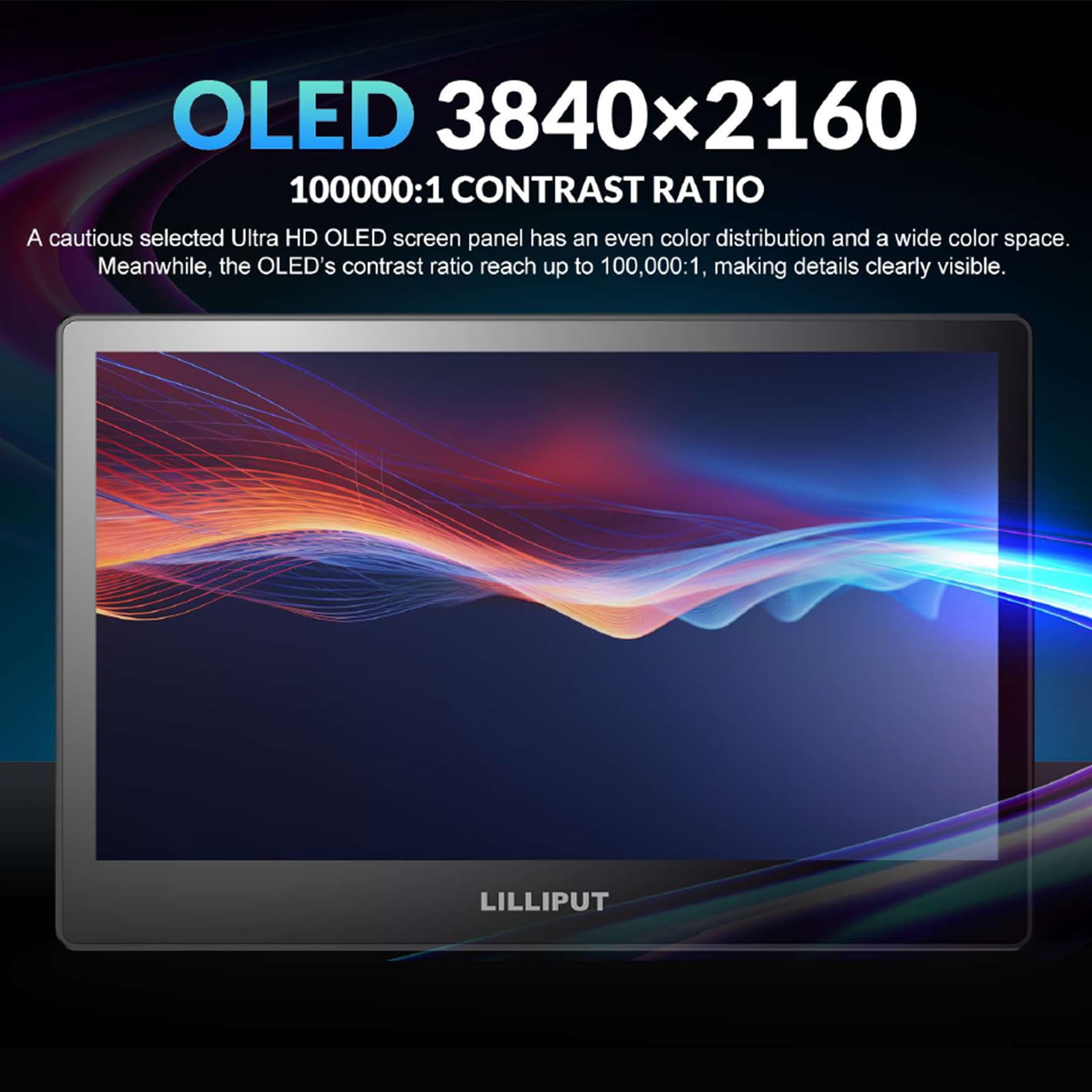 LILLIPUT A13 400 nits 13,3 pulgadas OLED Camera Field Monitor 4K HDMI Entrada/Salida Full HD 3840×2160 IPS Cámara Monitor Pertenece Video Peaking Multivista Focus Assist