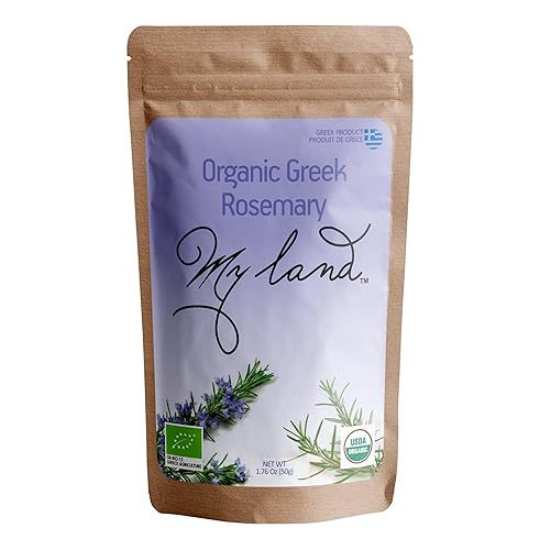 My Land Romero griego orgánico, recogido a mano del monte Olimpo, hojas tradicionalmente secas y cortadas libres de tallos o cuerdas, empaquetado en