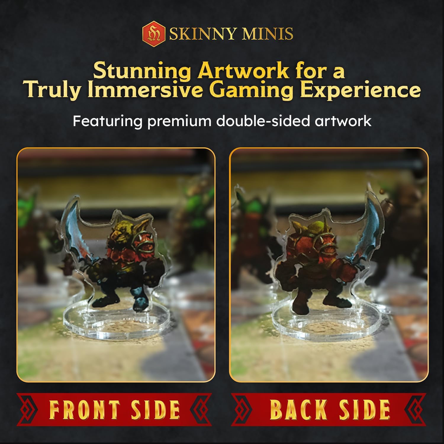 Skinny Minis Goblins Miniatures Set, 14 Small & Medium Flat Minis, 5e & Pathfinder Minis for TTRPG, 2D Monster Miniatures for Tabletop RPG