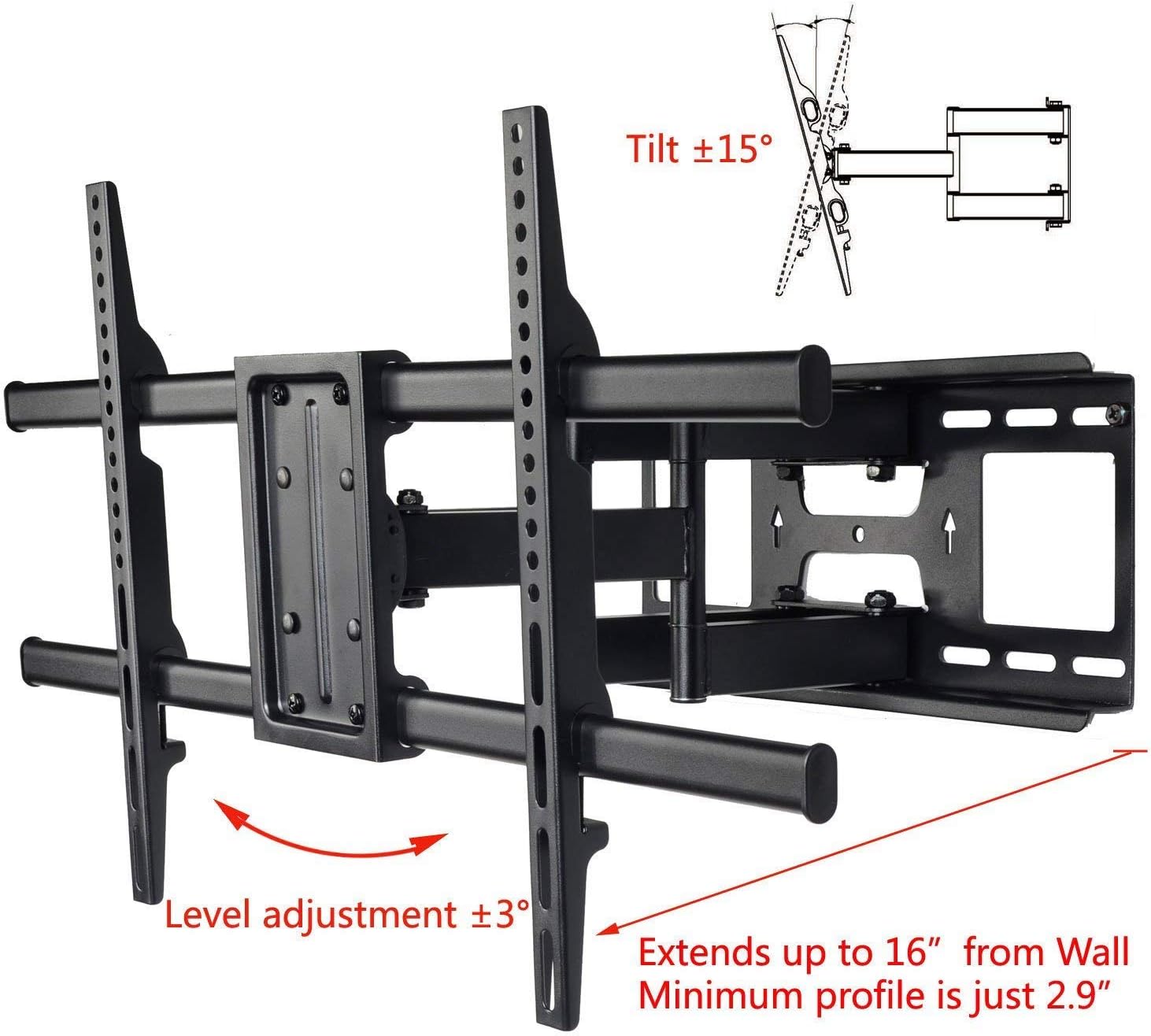 VideoSecu Articulating Flat Panel TV Wall Mount for Most 32 39 40 42 43 46 47 48 49 50 55 58 60 65 70" LCD LCD LED Plasma TV with Bonus HDMI Cable CT0