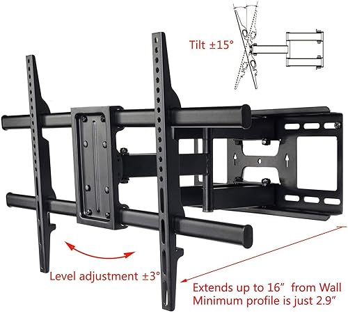 Miniatura 4 de VideoSecu Soporte de montaje en pared para TV Sharp 60" 70" LC-70C6600U LC60LE640U LC-60UQ17U LC-60TQ15U LC-60SQ15U LC-60EQ10U LC-60C6500U