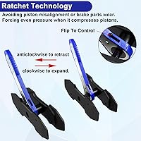 Vista 4 de JoyFans - Juego de herramientas de compresión de pinza de freno, herramienta de trinquete de pistón de disco cuádruple automotriz, herramienta