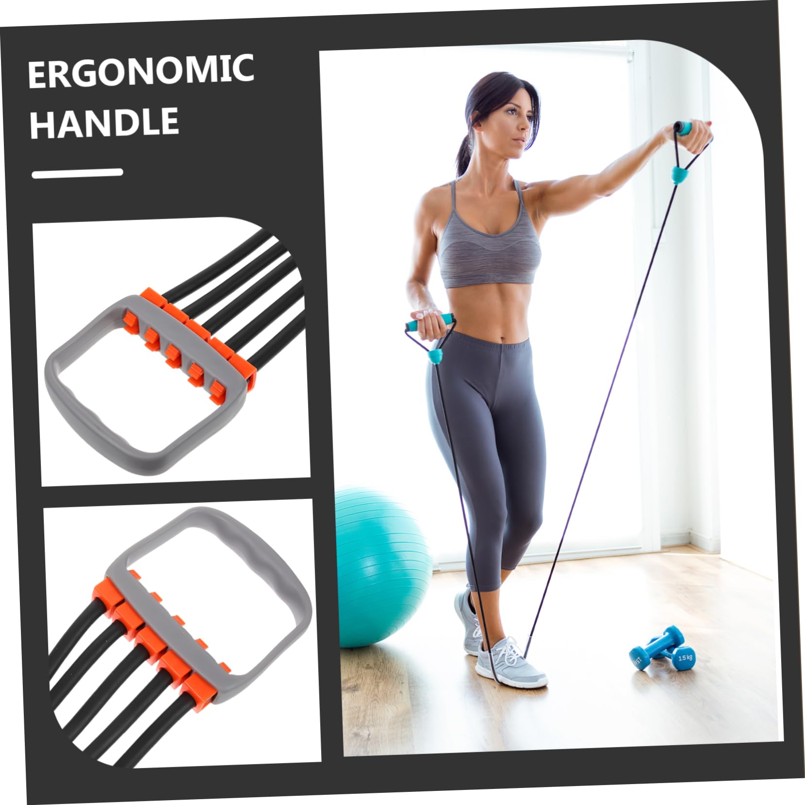 Espansore Toracico A 5 Molle - Per Allenamento Petto, Braccia E Spalle, Con Maniglie Antiscivolo - Foto 11