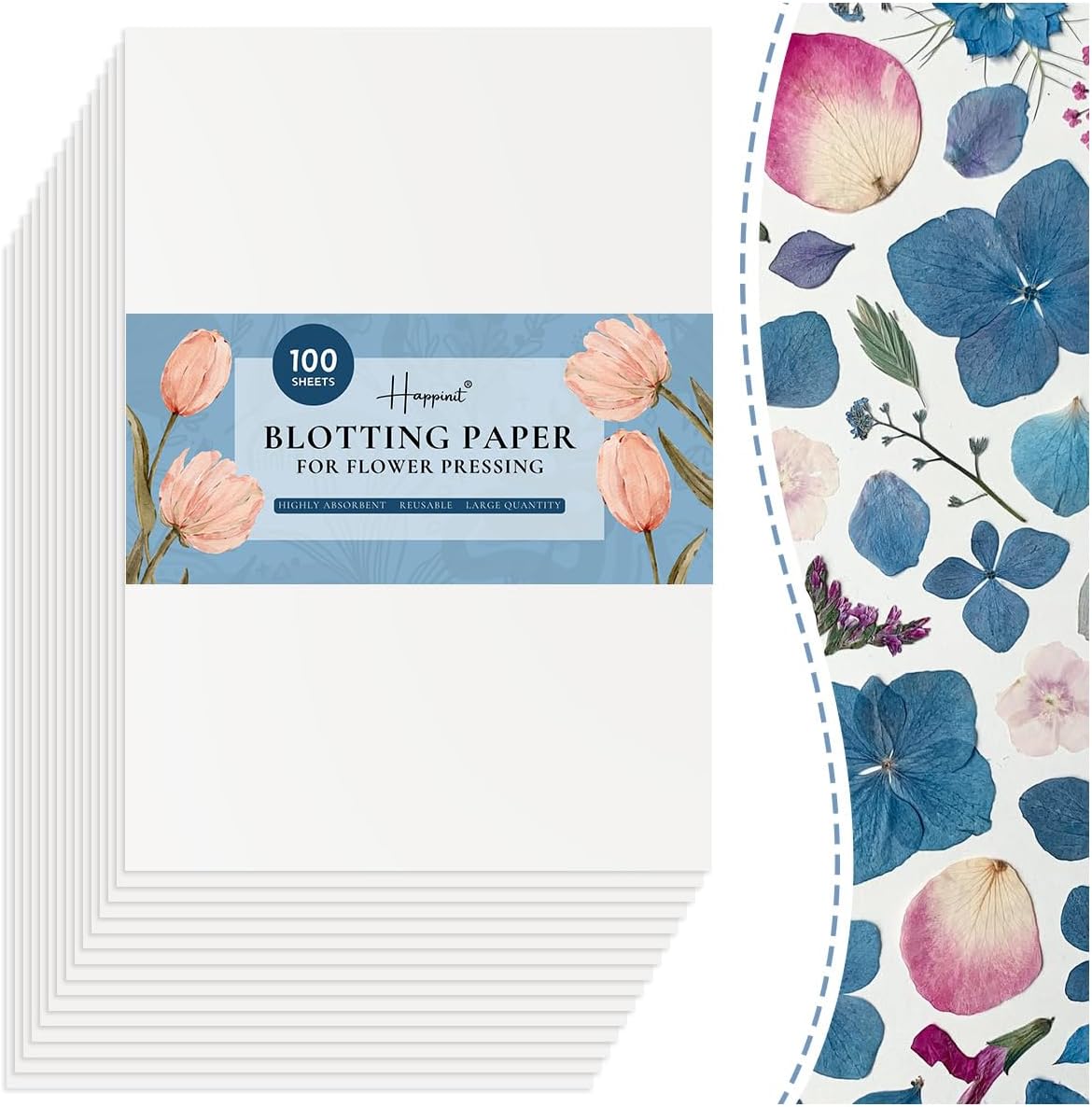 100 A4 Size Blotting Papers for Herbarium Craft, Large Blotter Paper for Herbarium & Flower Press, Working with Pressing Kit for Adults (100)