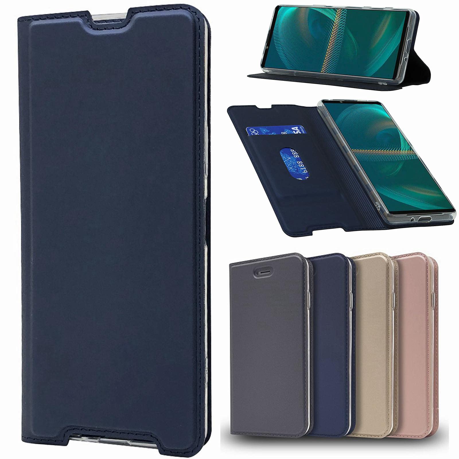 【スマホ】SONY XPERIA 10 III 青　箱取説　手帳型ケース付き スマホ】SONY XPERIA 10 III 青 箱取説 手帳型ケース付き