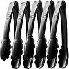 Plastic Tongs for Serving Pack of 6 9 Inch - Heavy-Duty Hard Plastic Reusable or Disposable Serving Tongs for Catering, Dinner Parties, Banquets, Buffets, Events, Weddings and Everyday Use, Black