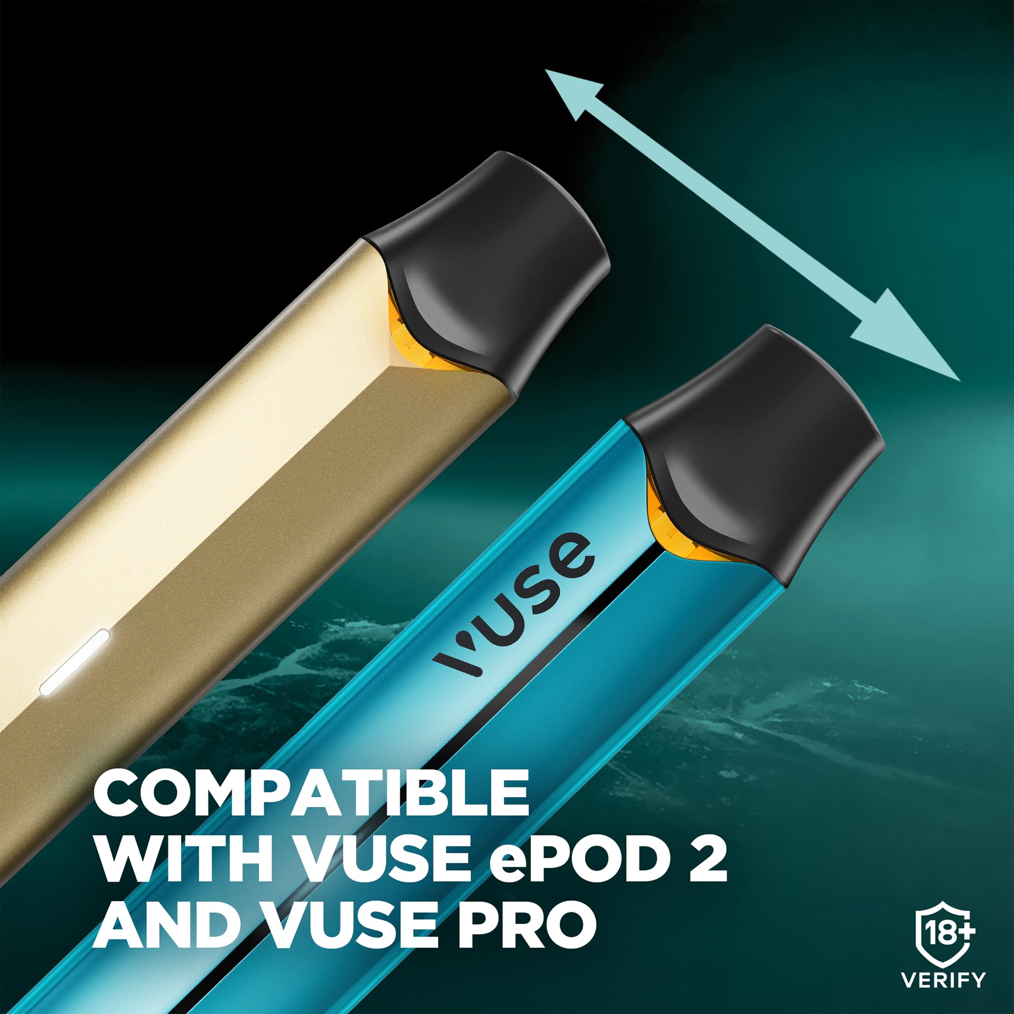 VUSE Pro Vape Pods Mint Ice, Pack of 2, 2ml, Puff Activated, Up to 950 Puffs