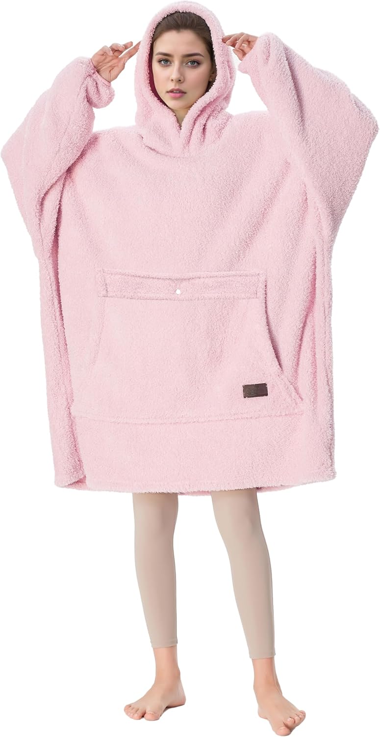 Catalonia Oversized Blanket Hoodie Sweatshirt, Wearable Lounging Fleece Pullover, Gift for Adults Women Men Kids Wife