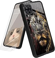 Vista 1 de Funda para Samsung Galaxy A12 5G con protector de pantalla, parte trasera de vidrio templado + TPU de silicona suave que absorbe los golpes