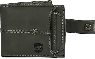 samtroh Button Closer Vegan Leather Wallet for Men I 4 Card Slots I 2 Currency & 2 Secret Compartments I 1 Zipper Coin Pocket. (Khaki)-picture-15